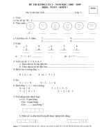 Đề KTĐK 2 Môn Toán lớp 1