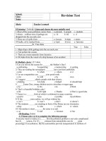 Revision Test- grade 9