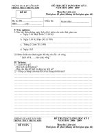 Đề KSCL đầu năm