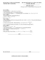 đề thi chuyên đề 10 ban KHTN + đáp án chi tiếtđầy đủ môn toán