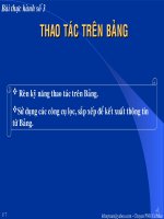 Bài Thực hành số 3: các thao tác trên Bảng