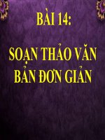 Bài 14: Soạn Thảo Văn Bản Đơn Giản