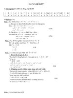 Đáp án đề kiểm tra Toán 7 học kỳ II