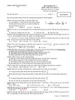 Đề kiểm tra học kỳ 1