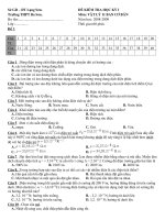 Đề kiểm tra HKI (TNKQ 4 mã đề, có đáp án)