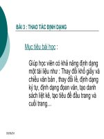 Bài giảng chương trình WORD-Bài 3