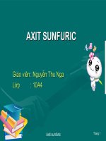 Tiết 72 - Axit Sunfuric
