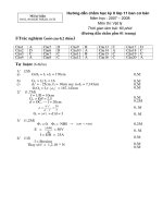 Đáp án Đề thi HKII lớp 11CB  Môn Lý  1