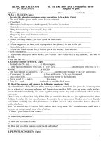 de thi HK I (2) trac nghiem + tu luan