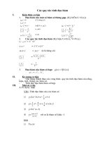 Chuyên đề Các quy tắc tính đạo hàm