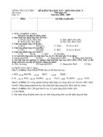 Đê KTHK I Hóa học 9