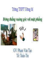 Chương III - Bài 3: Đường thẳng vuông góc với mặt phẳng