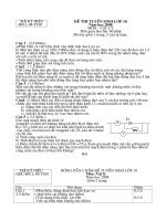 Đề thi & ĐA tuyển sinh 10 Đại trà Lý đề 1