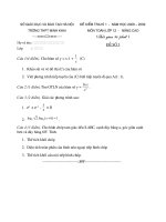 Đề Kiểm tra Kì I lớp 12