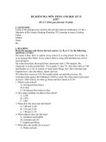 7 đề KT học kì II Tiếng Anh 7