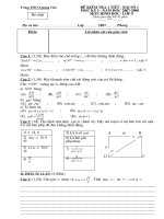 Đề kiểm tra Hình 9 (Bài số 1 đề chẵn)