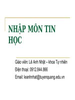 Chương 1: Thông tin - biểu diễn thông tin
