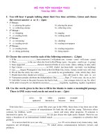 ĐỀ THAM KHẢO LỚP 9