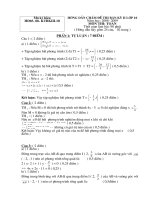 Đáp án thi BKII lớp 10 Môn Toán