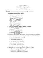 Đề kiểm tra 1 tiết học kỳ II