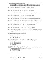 CHUYÊN ĐỀ PHƯƠNG TRÌNH BẬC CAO