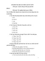 Đề kiểm tra Lịch sử 9 HK I - Đề số 2