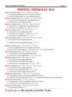 Ôn tập vào lớp 10 phần Phương trình bậc hai