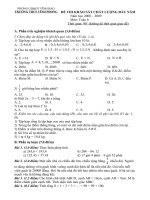 ĐỀ KSCL ĐẦU NĂM 2008 - 2009