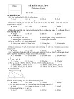 Đề KT môn Toán lớp 3 dành cho Học sinh giỏi
