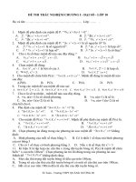 ĐỀ KTKT trắc nghiệm Đại số 10 & ĐÁP ÁN(TRẮC NGHIỆM)
