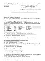 ĐỀ KIỂM TRA HKI KHỐI 8