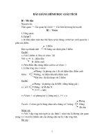 Bài giảng Hình học giải tích