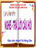 Tiết 30: Nghe trả lời câu hỏi (Tiết 2)