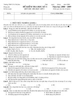 Hóa học 8 (Đề 1- KTra HKI 08-09)