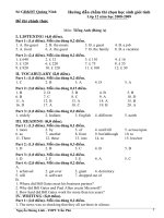 Đáp án HSG12 T.Anh-bảng A (2008-2009)