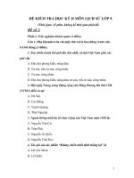 Đề kiểm tra Lịch sử 9 HK II - Đề số 2