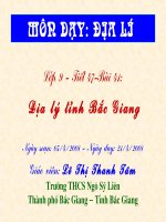 Bài 41:  Địa lí Bắc Giang