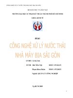 CÔNG NGHỆ xử lý nước THẢI NHÀ máy BIA sài gòn