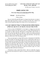 Phiếu đăng tin trên trang website Sở tài chính thành phố Đà nẵng