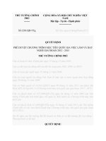 Quyết định phê duyệt chương trình mục tiêu quốc gia việc làm và dạy nghê giai đoạn 2012- 2015