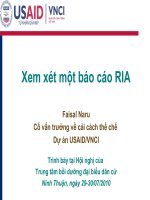 Cố vấn trưởng về cải cách thể chế Dự án USAID - VNCI