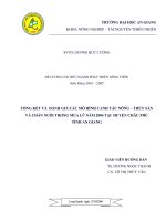 Tổng Kết Và Đánh Giá Hiệu Quả Của Các Mô Hình Canh Tác Nông Thủy Sản Và Chăn Nuôi Trong Mùa Lũ Năm 2004 Huyện Châu Phú, Tỉnh An Giang