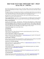 HỘI NGHỊ TOÁN HỌC PHỐI HỢP VIỆT - PHÁP 