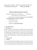 Chương trình cao đẳng chính quy chuyên ngành Công nghệ môi trường và an toàn sức khỏe