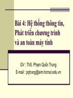 hệ thống thông tin phát triển chương trình và an toàn máy tính