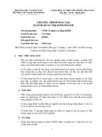 Chương trình đào tạo ngành quản trị kinh doanh