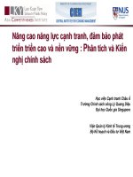 Nâng cao năng lực cạnh tranh, đảm bảo phát triển cao và bền vừng phân tích và kiến nghị chính sách