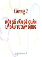 Một số vấn đề quản lí đầu tư xây dựng