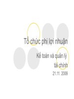 Tổ chức phi lợi nhuận kế toán quản lí tài chính