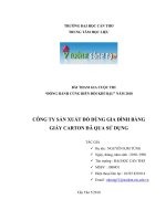 Ý tưởng công ty sản xuất đồ dùng gia đình bằng giấy carton đã qua sử dụng